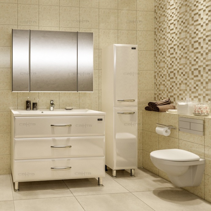 Зеркало-шкаф Санта Стандарт 99.3 см  113012 - 2