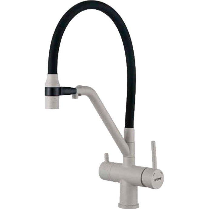 Смеситель для кухни Gappo белый с черным изливом G4398-81 - 0