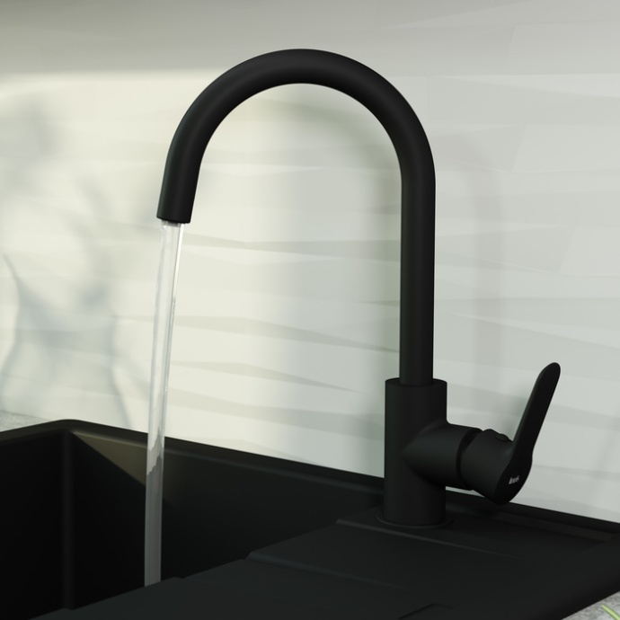 Смеситель IDDIS Cuba для кухонной мойки, черный CUBBLFJi05 - 2