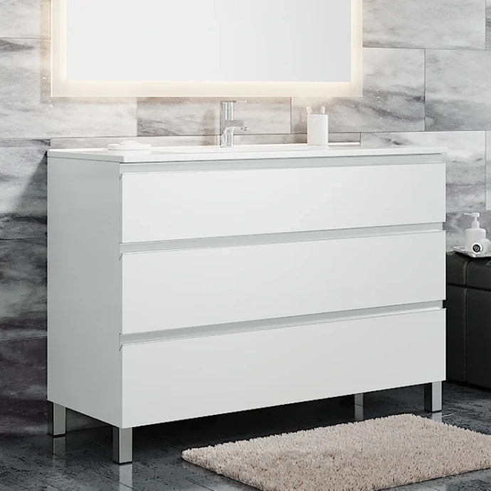 Тумба с раковиной Sanvit Авеню-3 120 белый глянец - 0