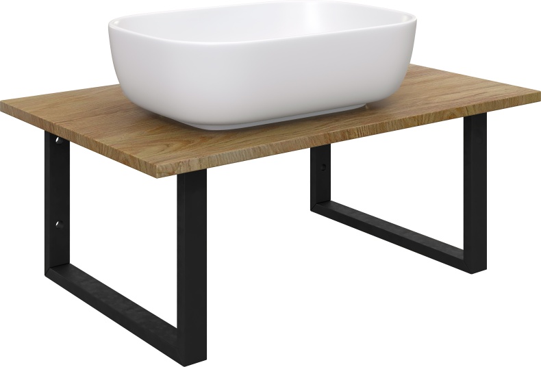 Столешница с раковиной DIWO Элиста 80 светлое дерево, с раковиной Moduo 50 Square 554887 - 4