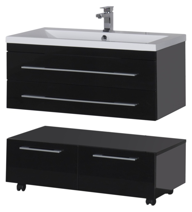 Тумба Aquanet Нота 100 подкатная, черная 170734 - 8