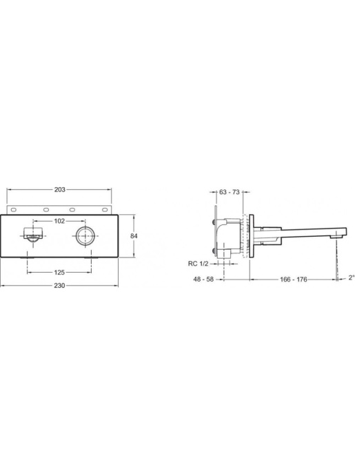 Смеситель Jacob Delafon Composed E73061-CP С ВНУТРЕННЕЙ ЧАСТЬЮ, для раковины - 1