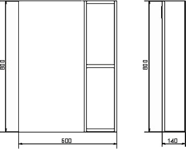 Зеркало-шкаф Comforty Прага 60 дуб белый 00004147599 - 3
