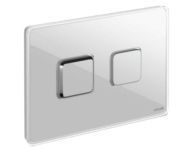 Кнопка ACCENTO SQUARE для AQUA 50 пневматическая стекло белый 63530 - 0