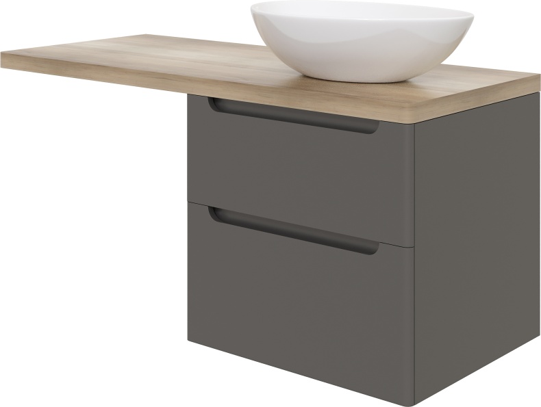 Тумба с раковиной STWORKI Берген 60 серая со светлой столешницей 122, Moduo 55 Leaf, L 549670 - 6