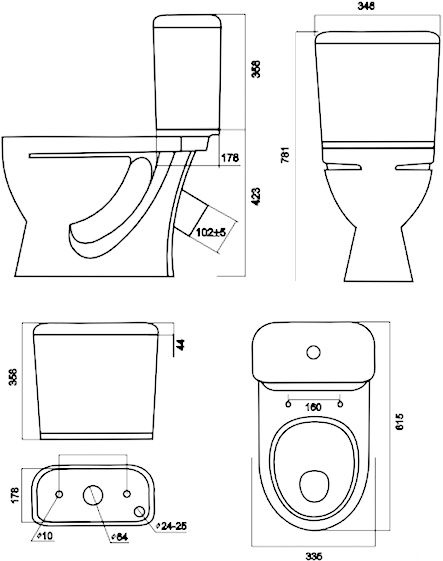 Унитаз-компакт Sanita Стандарт эконом SDTSACC01090112 - 1